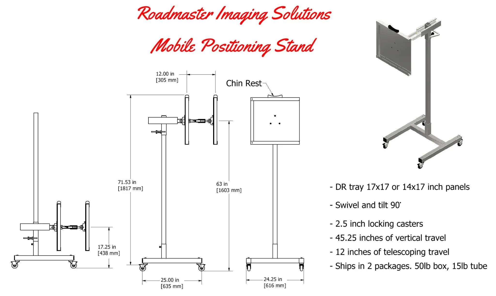 MPS dimensioned drawing with chin rest detail
